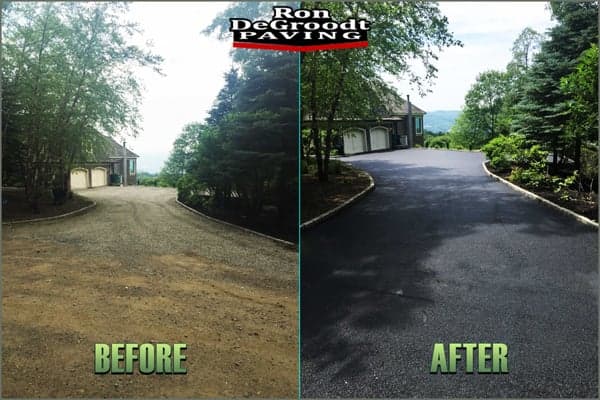 Before and after driveway transformation